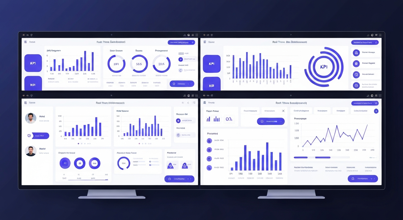 ShopTrack real-time marine service dashboard showing role-based views, live team activity, and action item queues