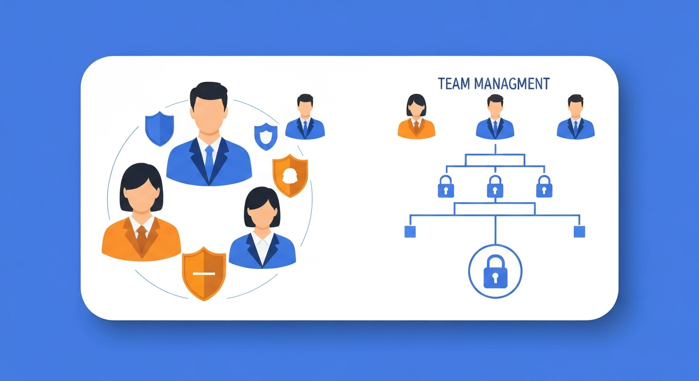 ShopTrack team and role management interface showing role hierarchy and permission settings